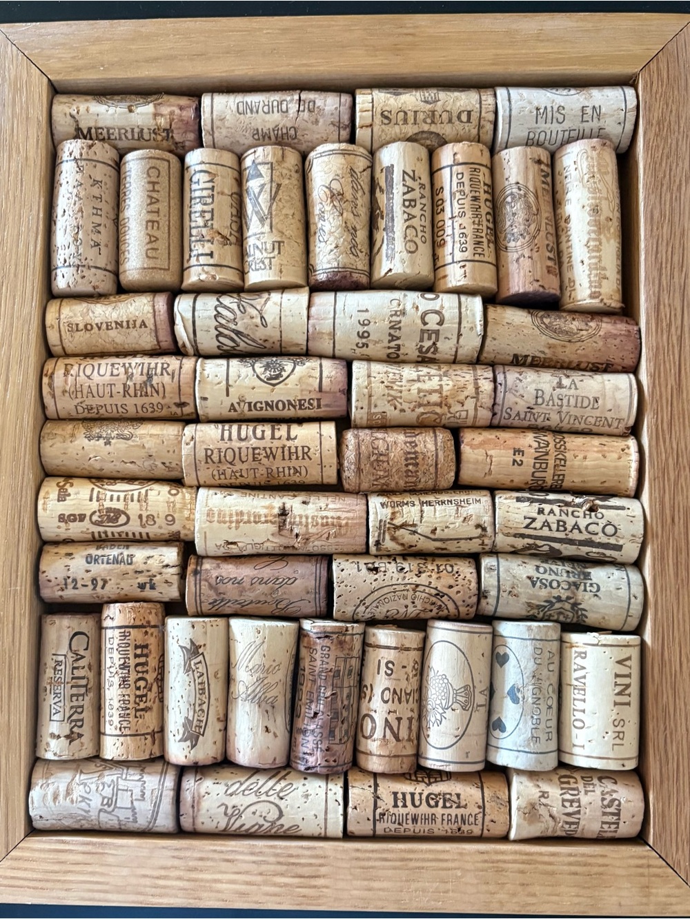 Decorative Framed Wine Cork Trivet Framed in Oak